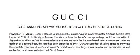gucci press release 2019
